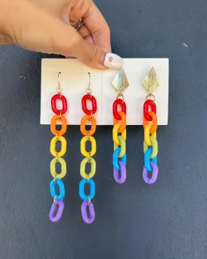 Handmade Rainbow Chain Earring