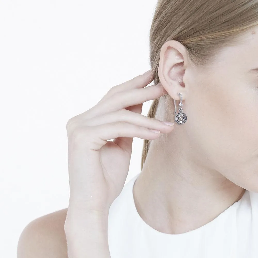 Hollow Ball Filigree Sterling Silver Earrings TE448