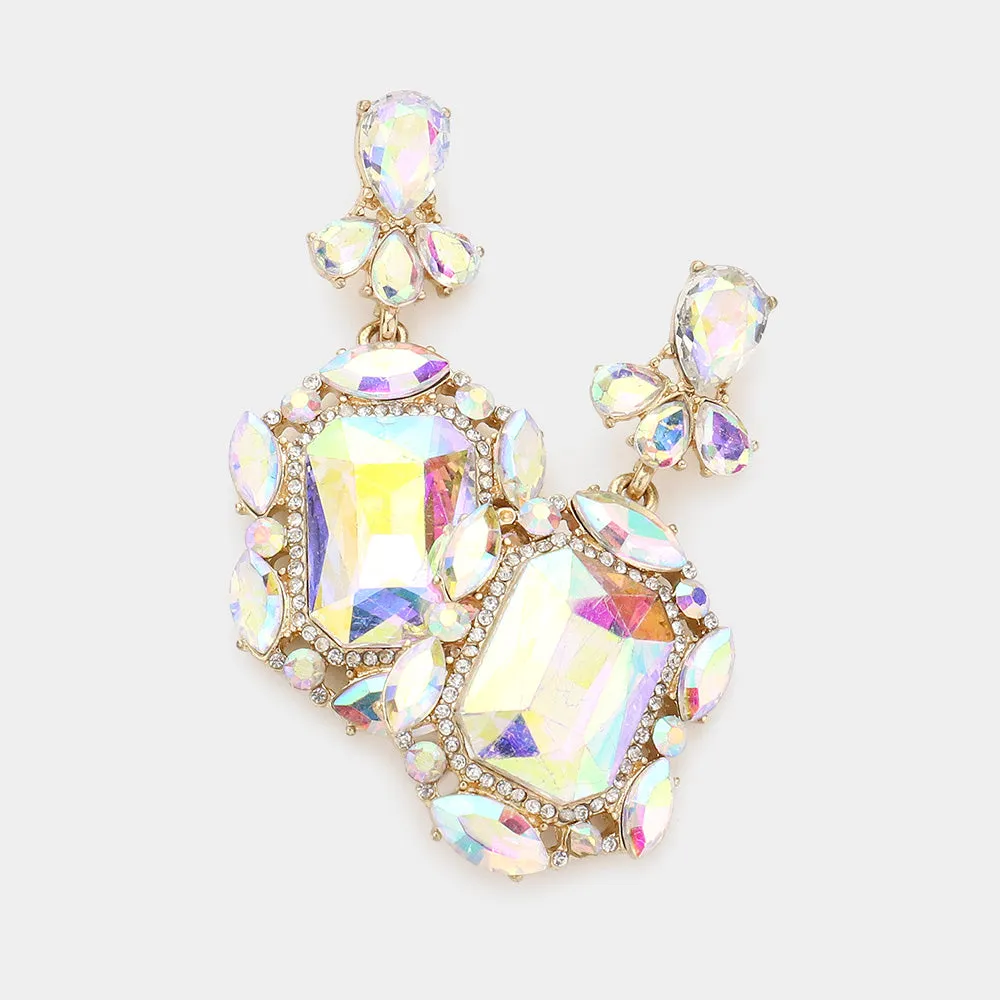 iLLASPARKZ Emerald Cut Accented Evening Dangle Earrings