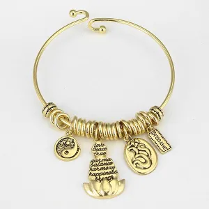 iLLASPARKZ "Breathe" Buddha Lotus Charm Hook Bracelet