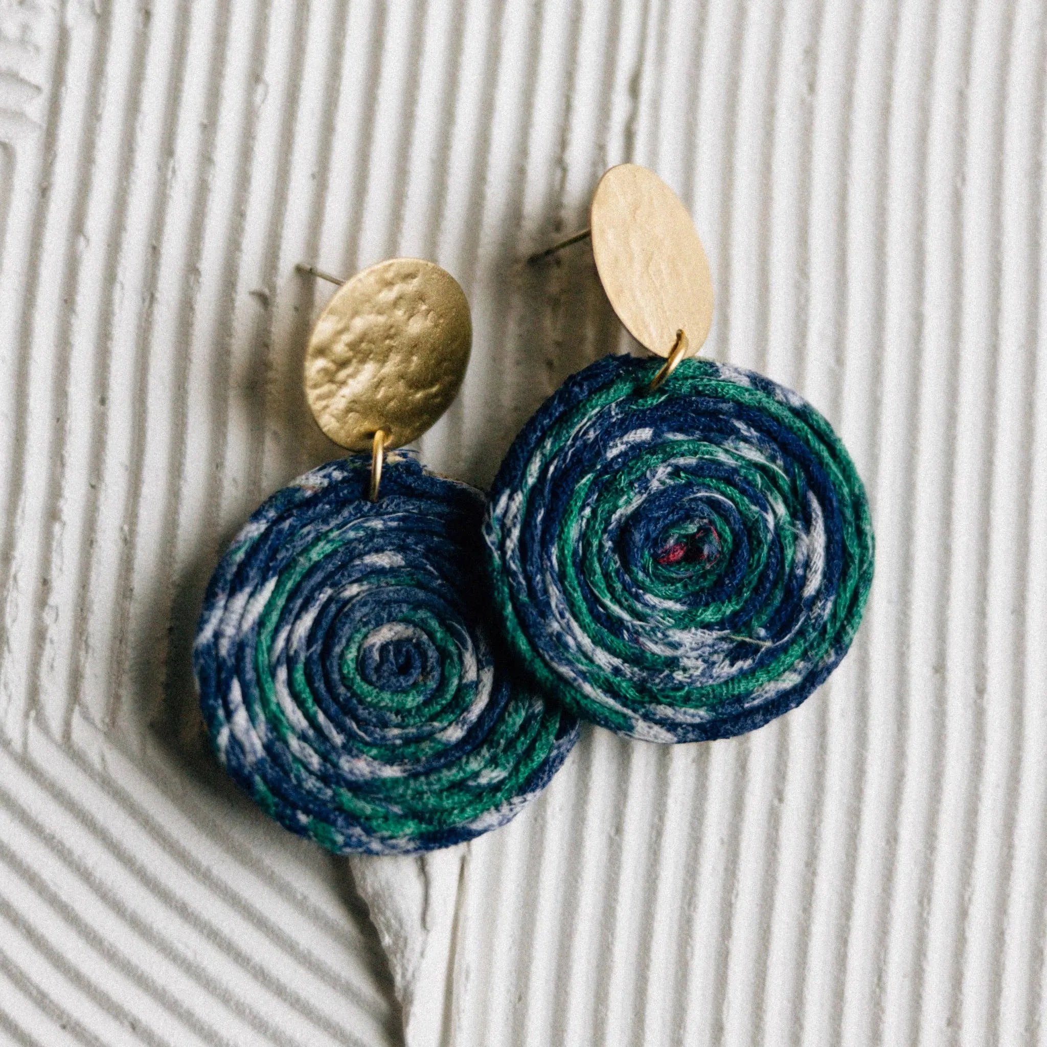 Jia Recycled Sari Dangle Earrings
