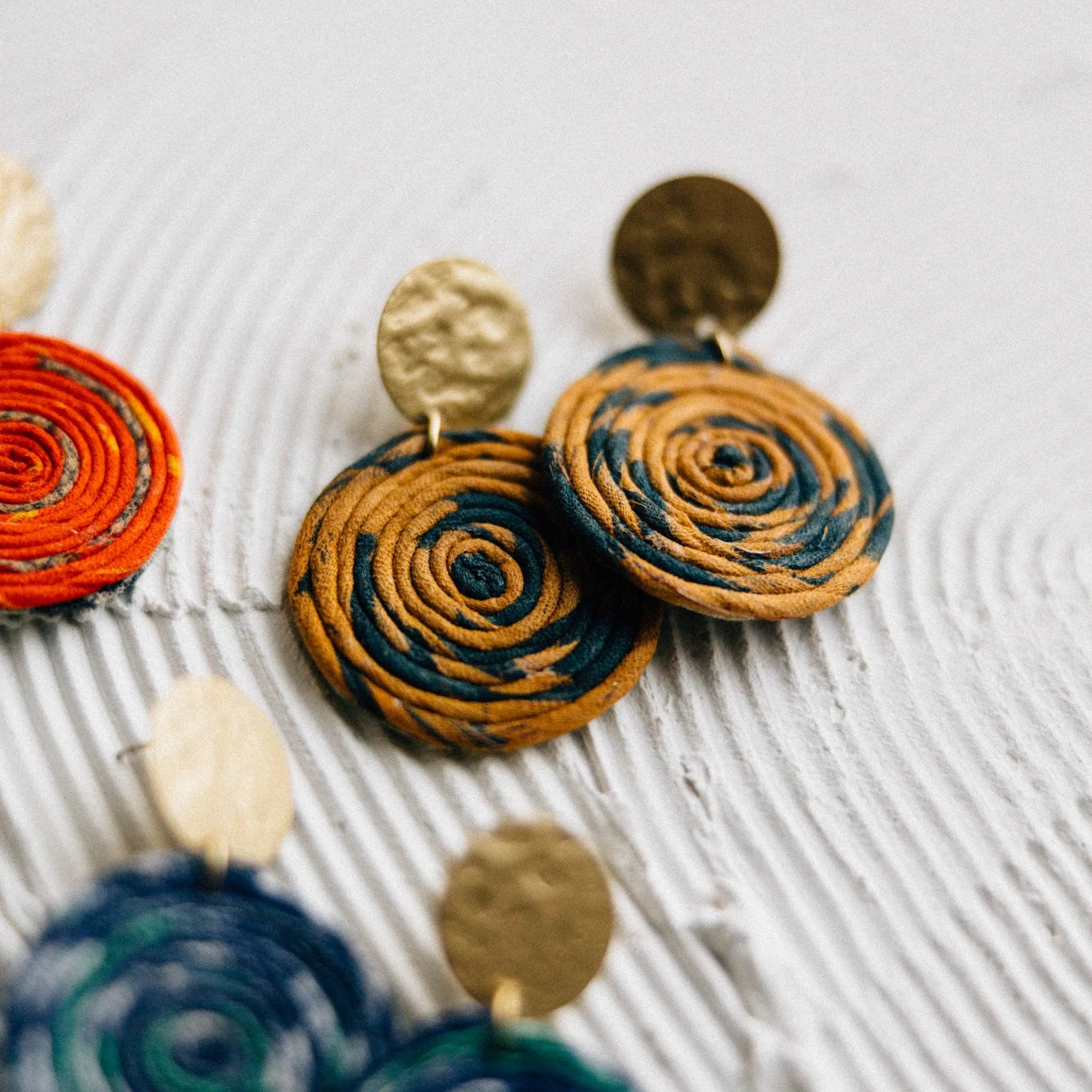Jia Recycled Sari Dangle Earrings