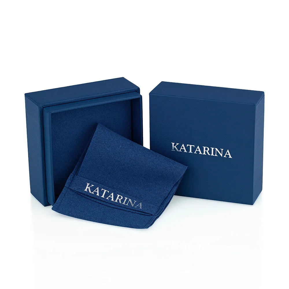 KATARINA 3 1/3 cttw Diamond and Amethyst Halo Earrings