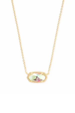 Kendra Scott: Elisa Gold Pendant Necklace - Dichroic Glass