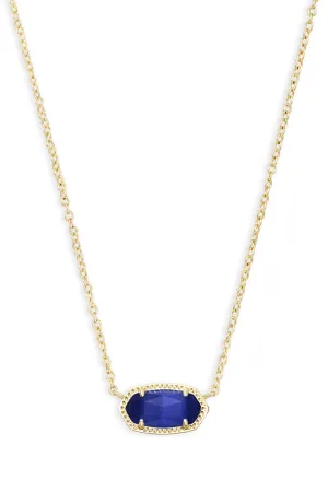 Kendra Scott: Elisa Gold Short Pendant Necklace - Cobalt Cats Eye