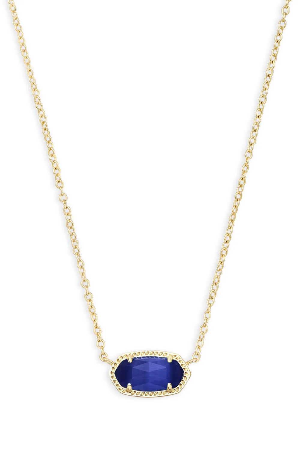Kendra Scott: Elisa Gold Short Pendant Necklace - Cobalt Cats Eye