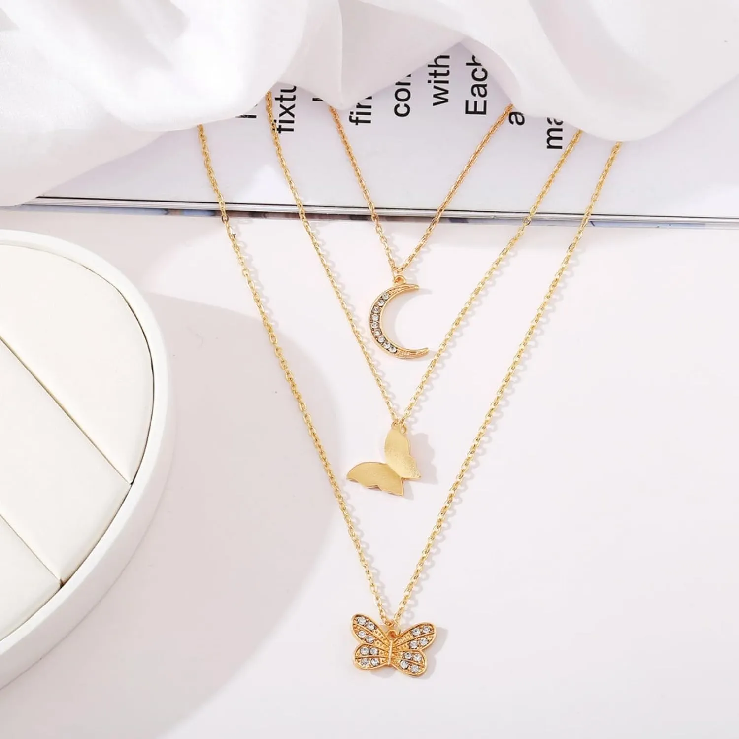 Layered Gold Plated Necklaces For Women Trendy Dainty Non Tarnish Chunky 14k Gold Layering Prom Necklace Set Gold Chain Choker Charm Necklace Stack For Woman