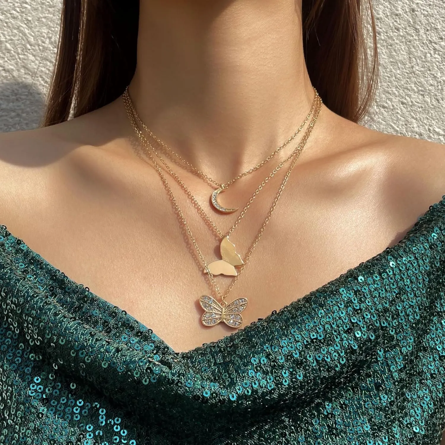 Layered Gold Plated Necklaces For Women Trendy Dainty Non Tarnish Chunky 14k Gold Layering Prom Necklace Set Gold Chain Choker Charm Necklace Stack For Woman