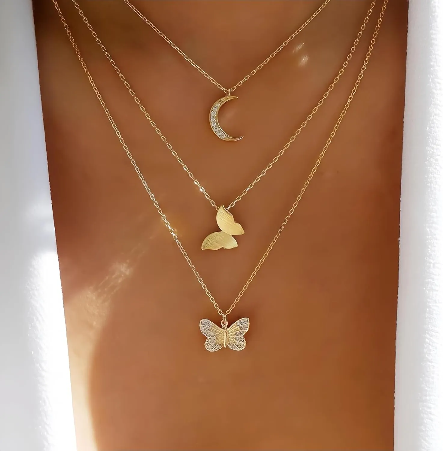 Layered Gold Plated Necklaces For Women Trendy Dainty Non Tarnish Chunky 14k Gold Layering Prom Necklace Set Gold Chain Choker Charm Necklace Stack For Woman