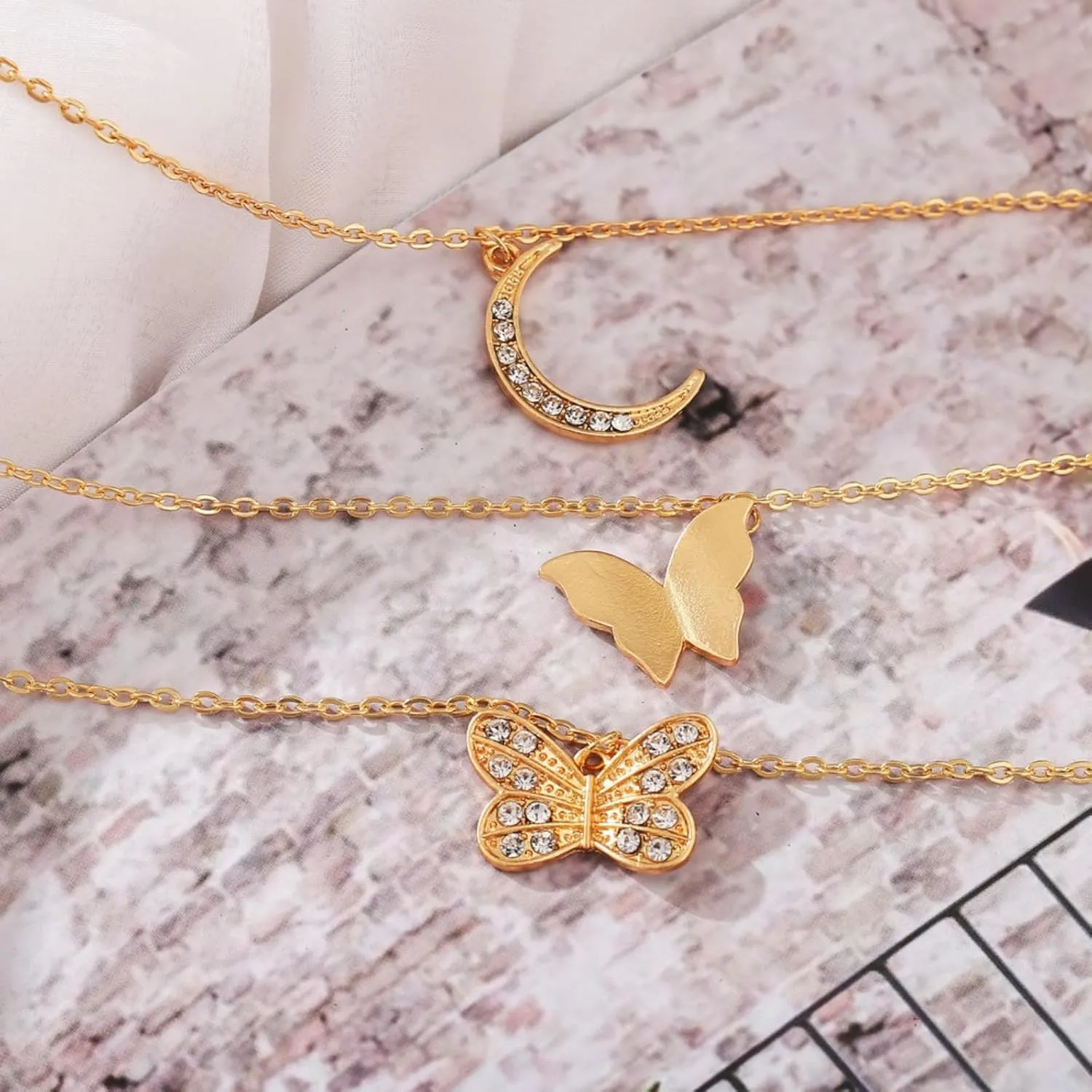 Layered Gold Plated Necklaces For Women Trendy Dainty Non Tarnish Chunky 14k Gold Layering Prom Necklace Set Gold Chain Choker Charm Necklace Stack For Woman