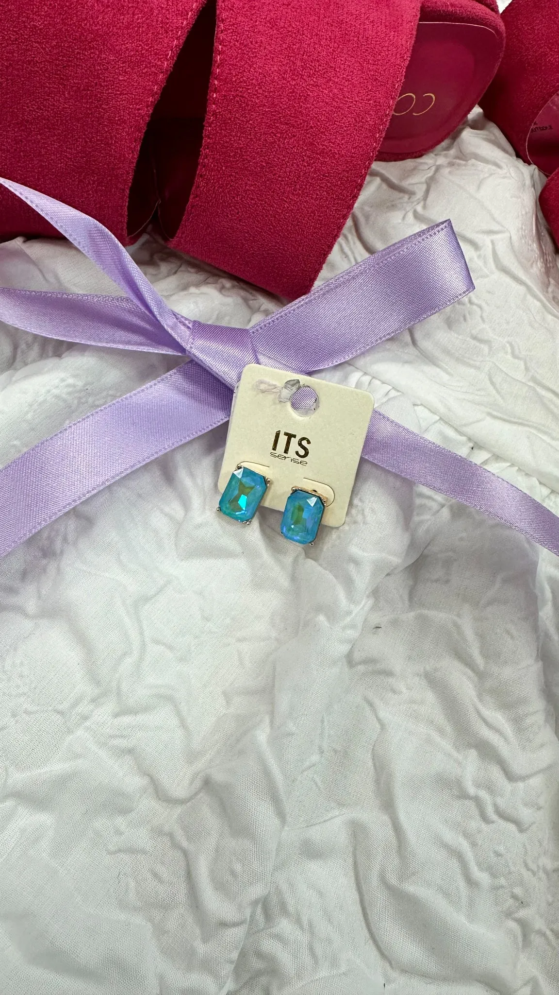 Light Blue Glass Crystal .5" Stud Earring