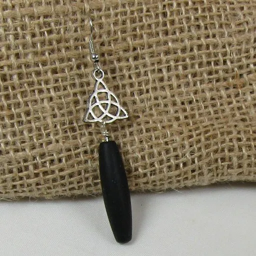 Long Teardrop Sea Glass & Charm Earrings