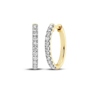 Meera 1/2ct Laboratory Grown Solitaire Diamond Hoop Earrings in 9ct Yellow Gold