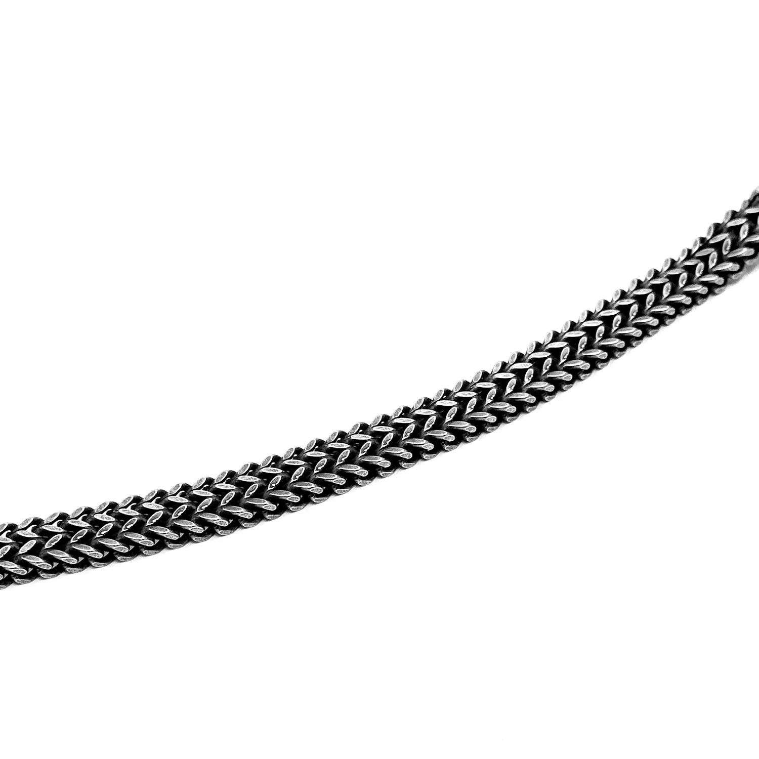 Men's Double Layer Flat Chain Bracelet in Dark Oxidized finish