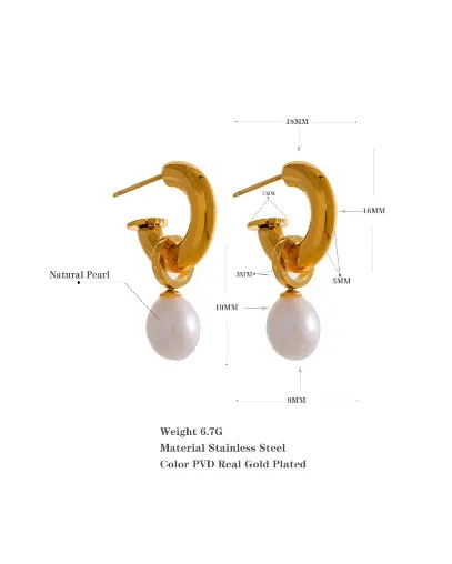 MINI LORNA PEARL EARRINGS (WATERPROOF & 18K GOLD PLATED)