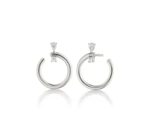 Monica Rich Kosann Sterling Silver 5/8" Medium Galaxy Hoop Earrings
