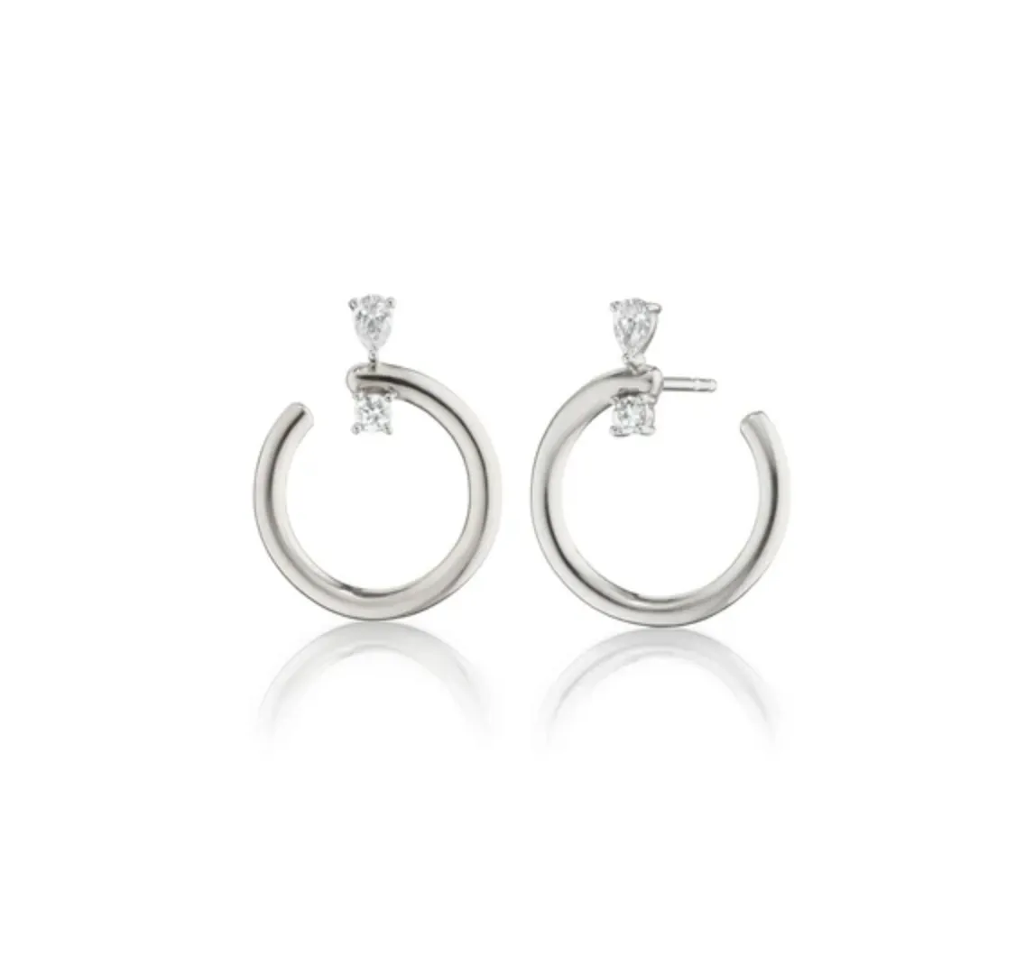 Monica Rich Kosann Sterling Silver 5/8" Medium Galaxy Hoop Earrings