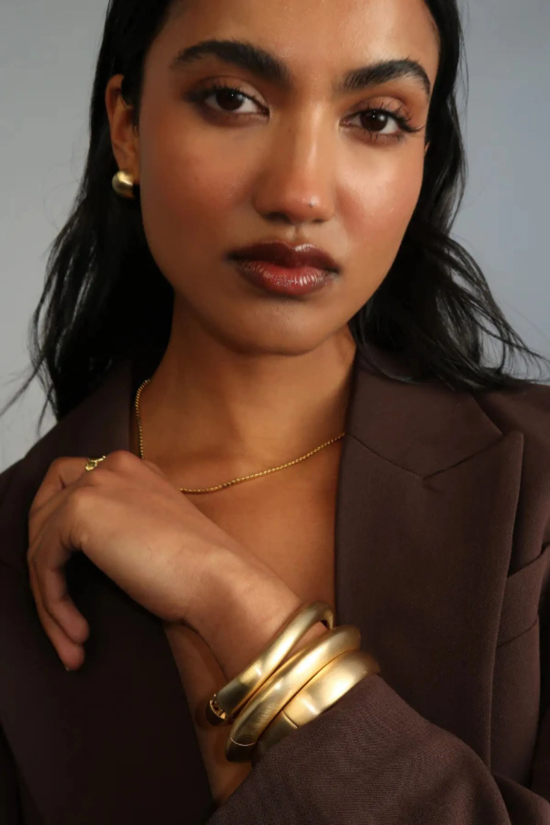 Nara Brushed Bracelet | Gold