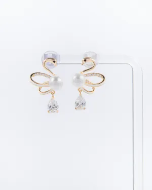NYU NYU Graceful Swan Drop Earrings