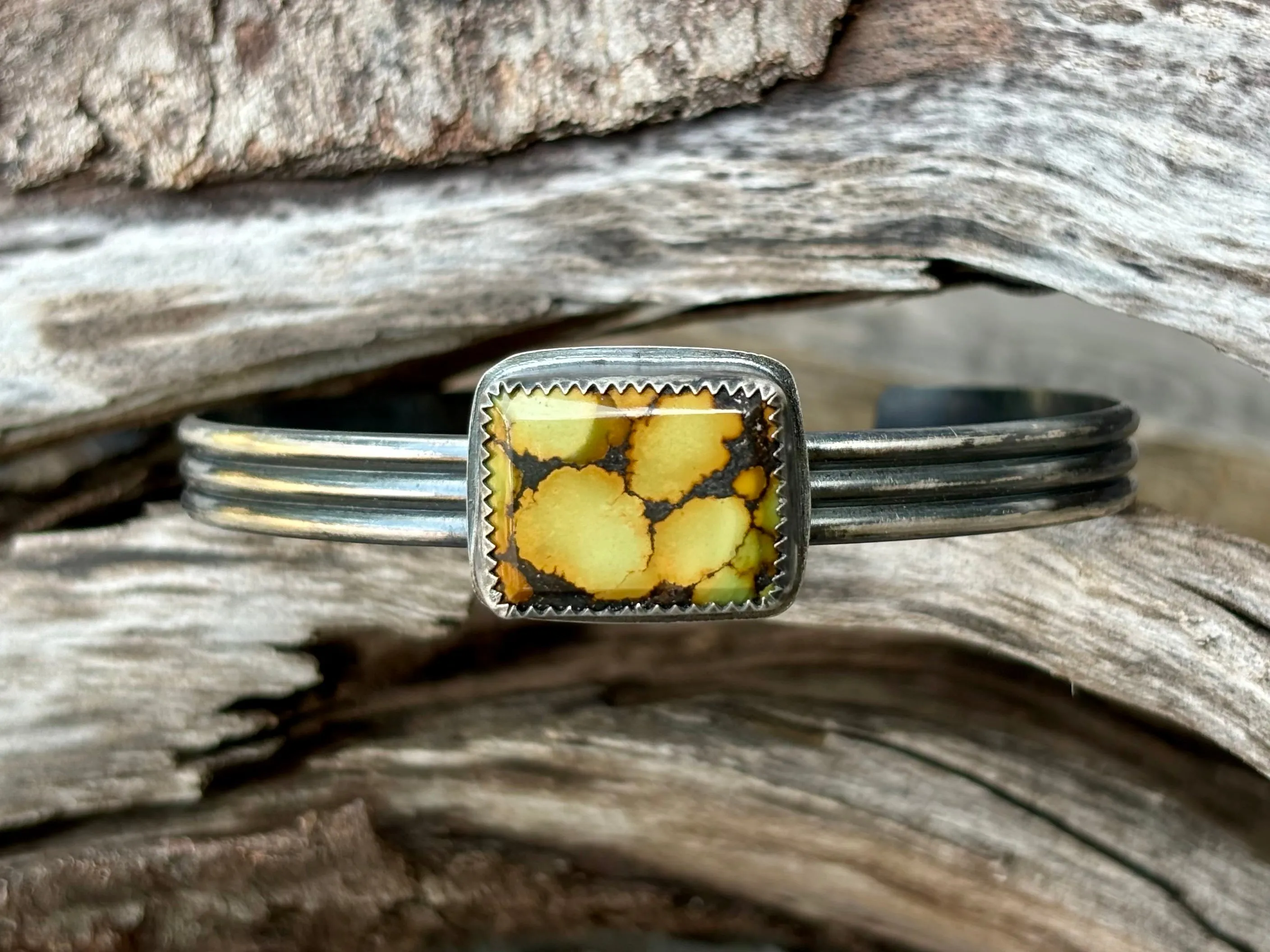 Open Cuff Sterling Silver Turquoise Bracelet # 9