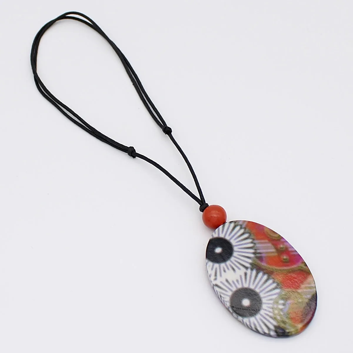 Orange Flower Decoupage Pendant