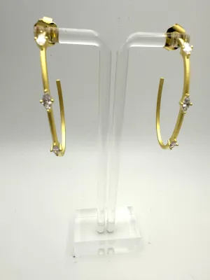 Oval CZ Hoops