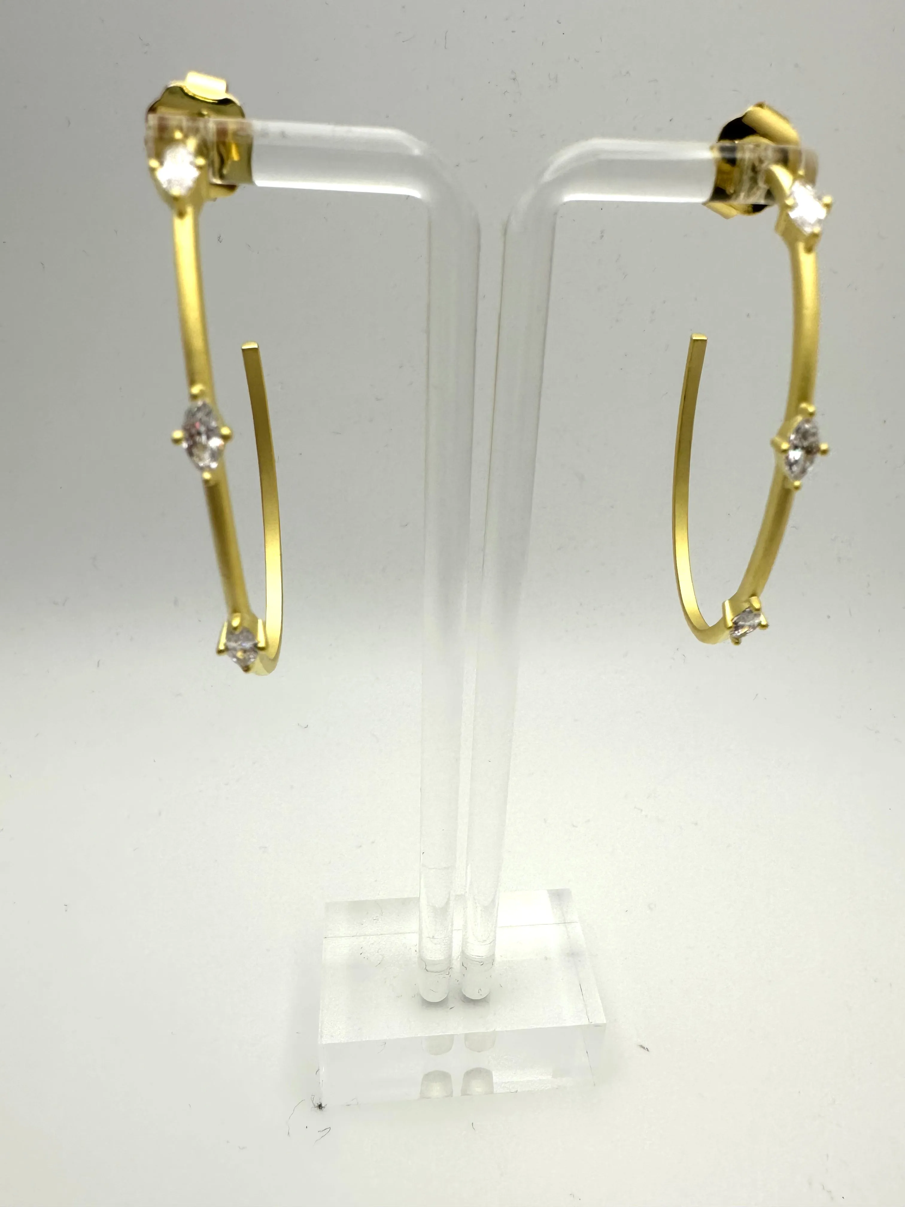 Oval CZ Hoops