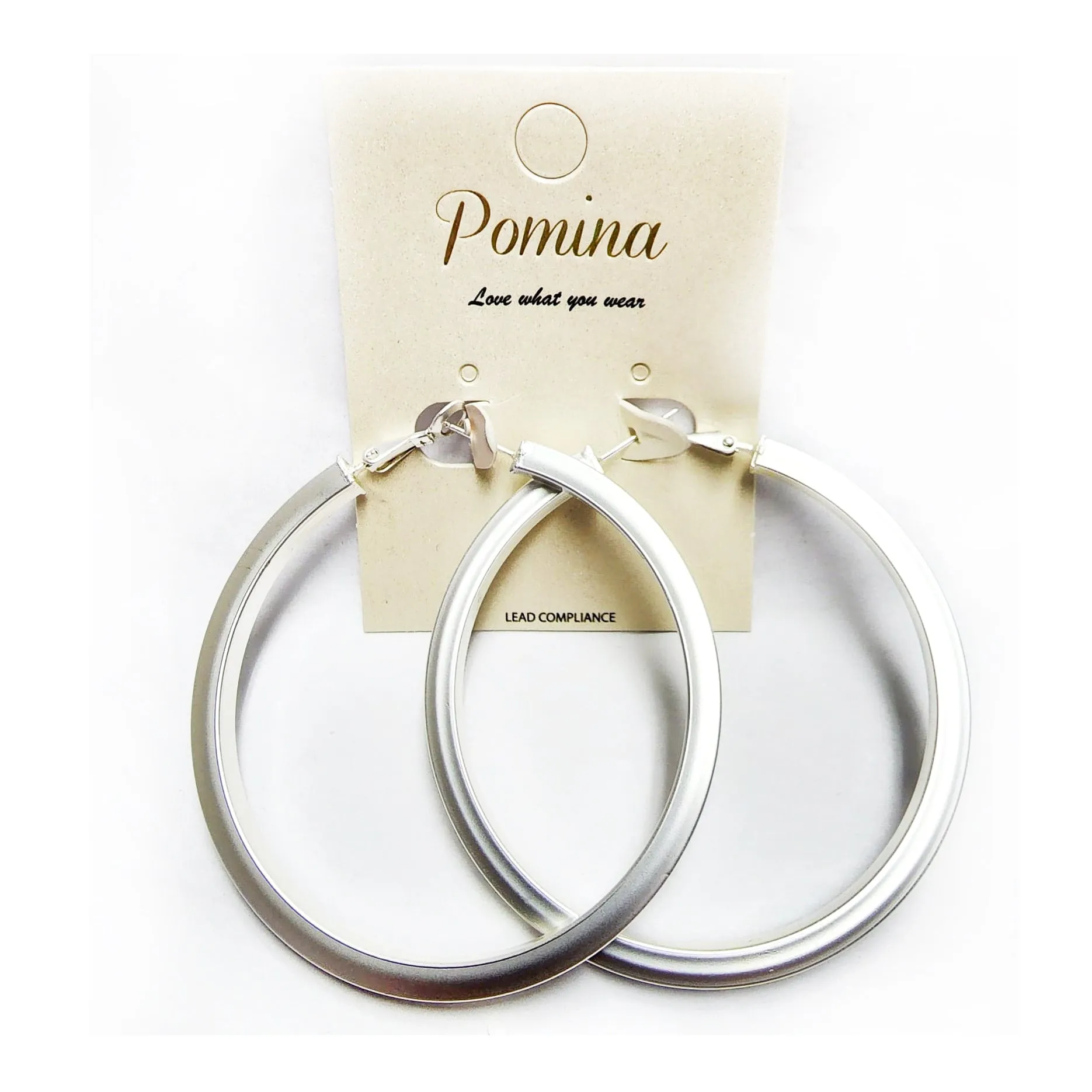 Pomina Flat Brushed Hoops - Post