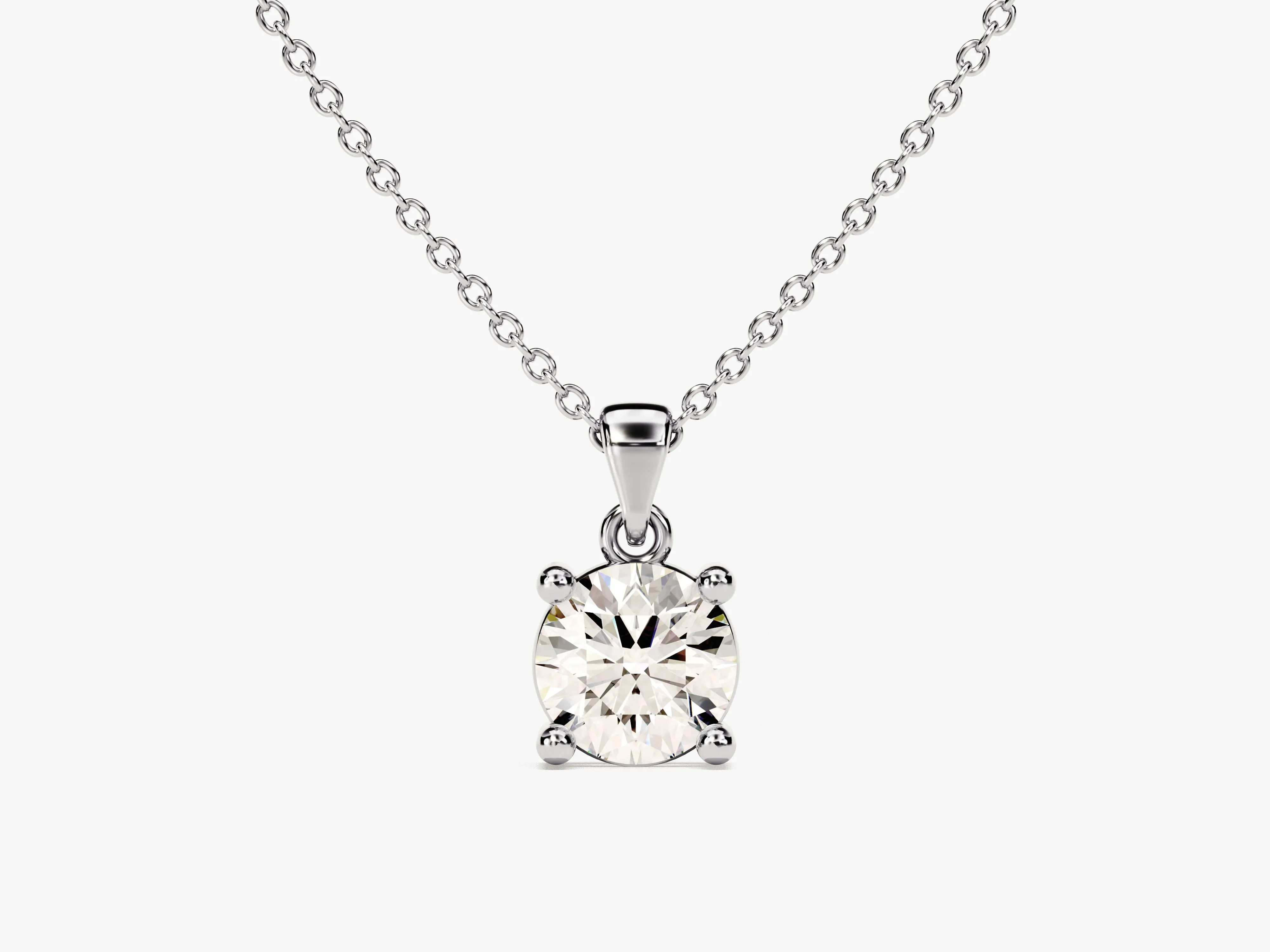 Prong Set Round Cut Moissanite Solitaire Pendant (0.50 CT)