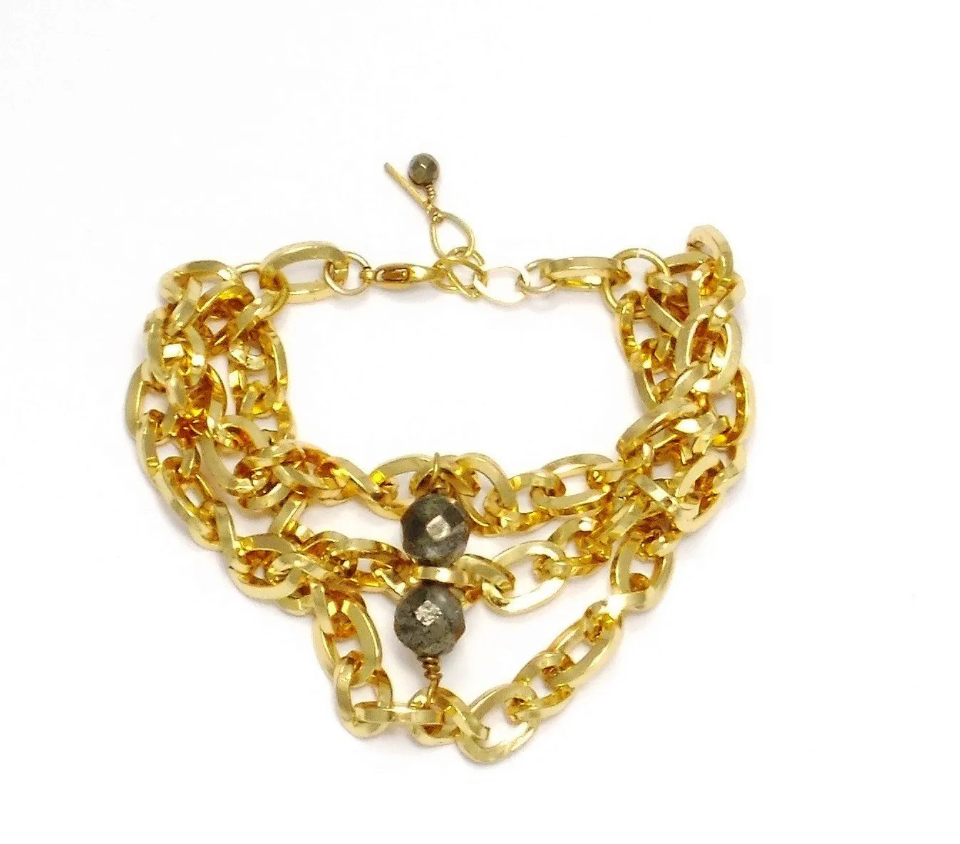 Pyrite Gold Bracelet