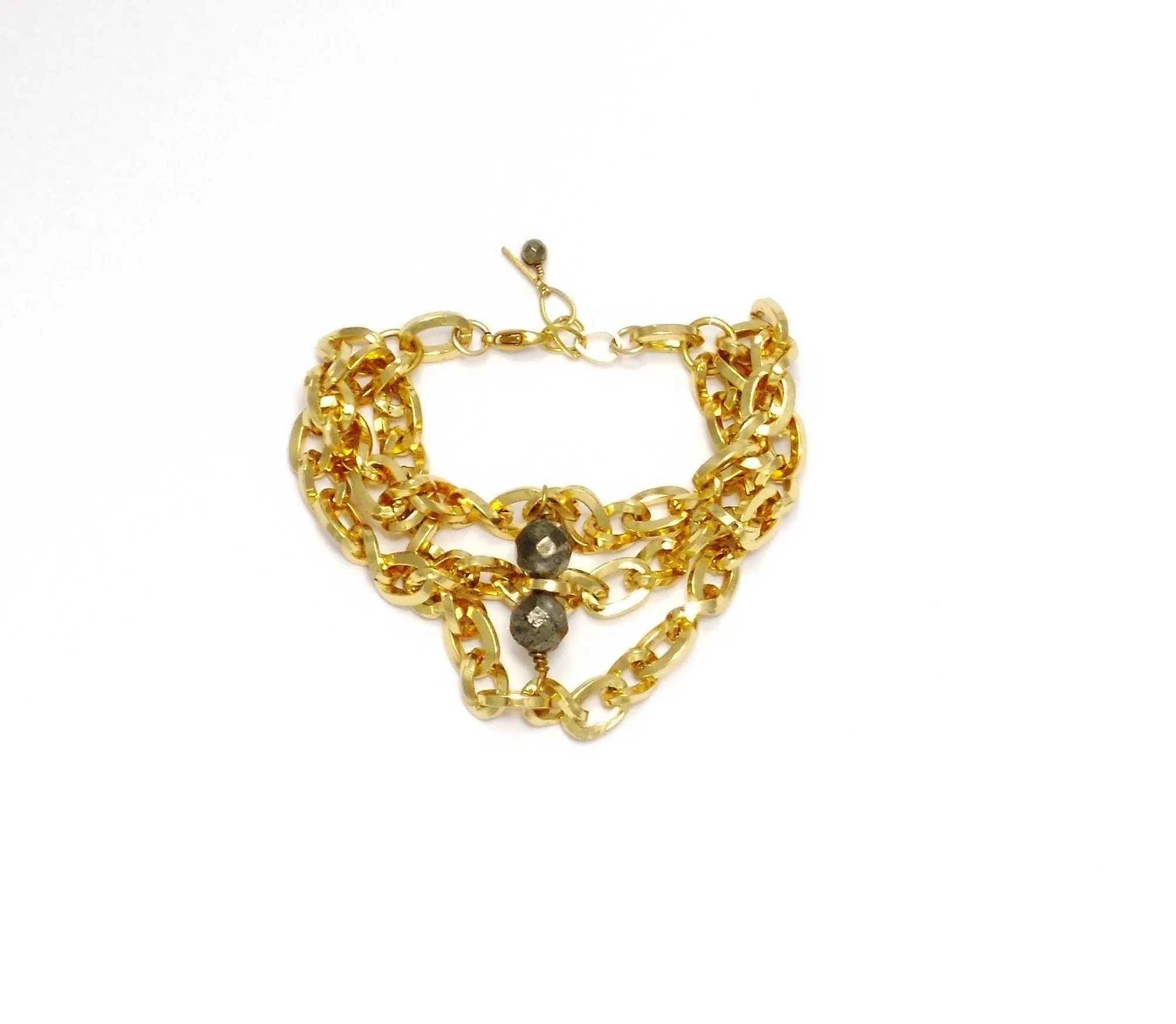 Pyrite Gold Bracelet