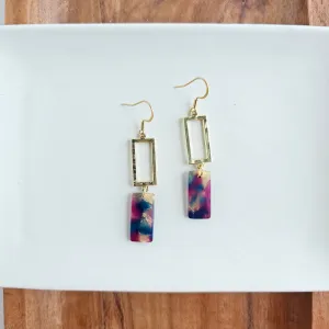 Raya Earrings | Golden Navy Maroon