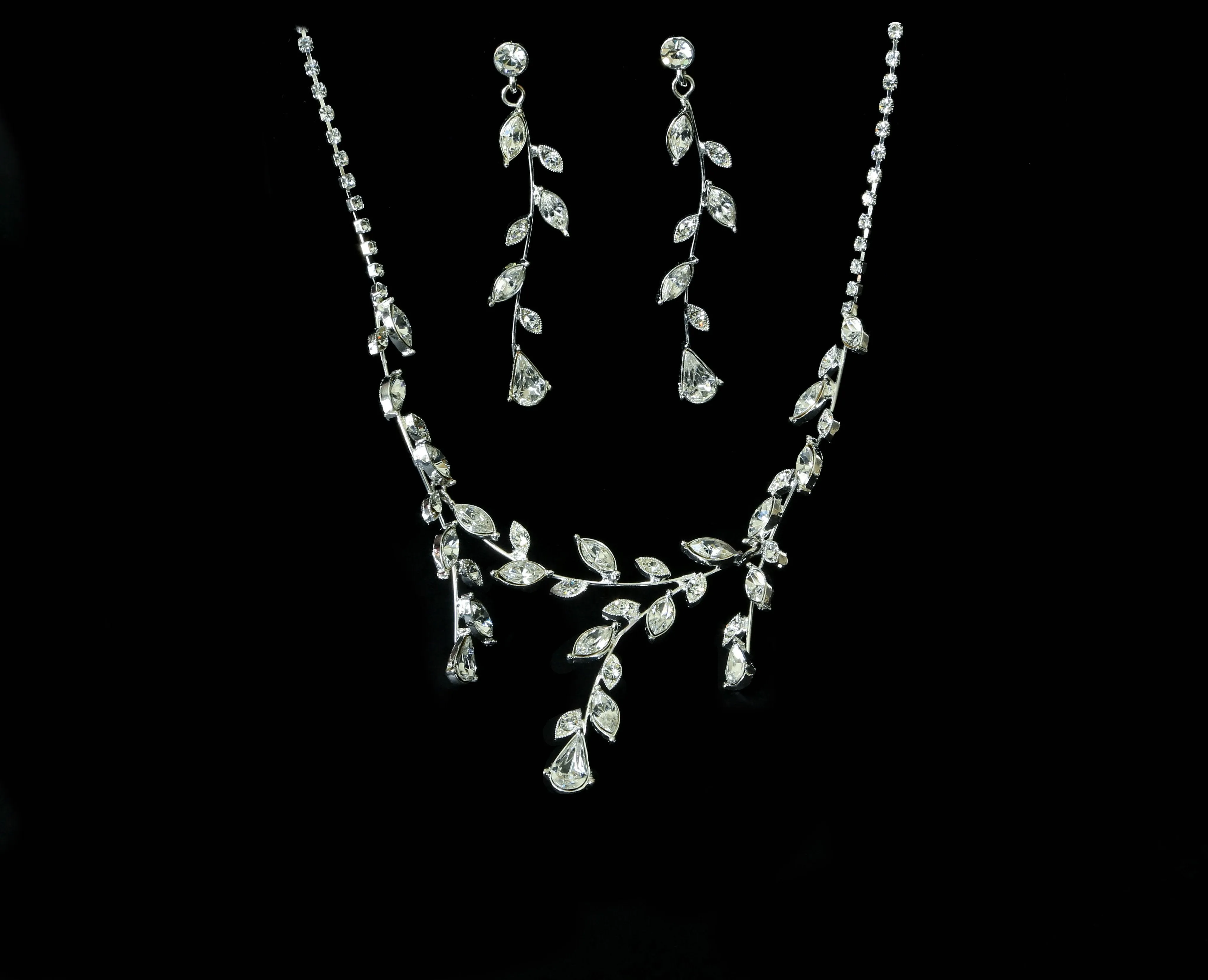 Rhinestone Vine Jewelry Set
