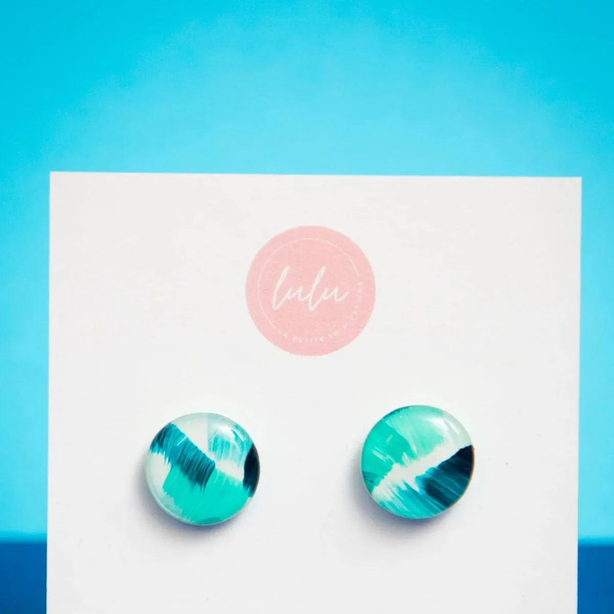 Round Stud Earrings (Bold Brush)