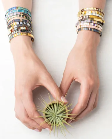Scout Curated Wears - Good Karma Miyuki Bracelet - Strength & Grace - Gunmetal/Gold