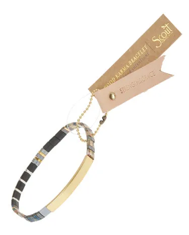Scout Curated Wears - Good Karma Miyuki Bracelet - Strength & Grace - Gunmetal/Gold