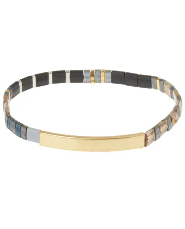 Scout Curated Wears - Good Karma Miyuki Bracelet - Strength & Grace - Gunmetal/Gold