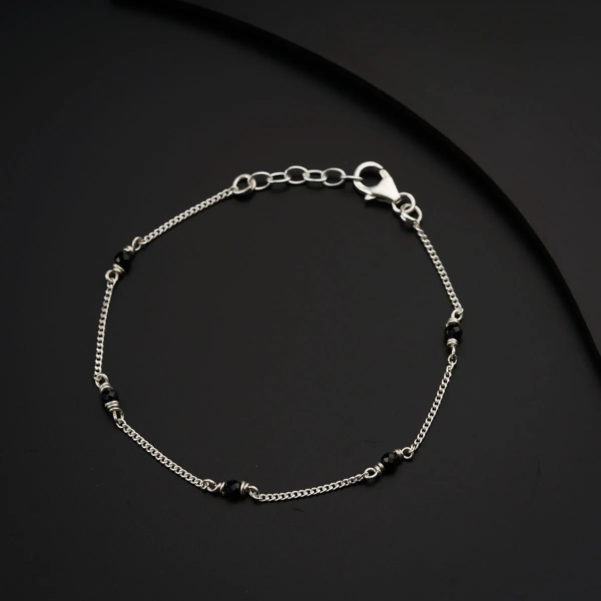 Silver Spinel Minimalist Mangalsutra Bracelet