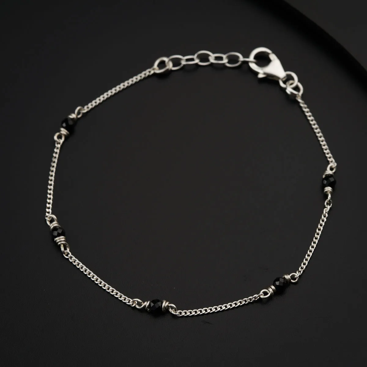Silver Spinel Minimalist Mangalsutra Bracelet