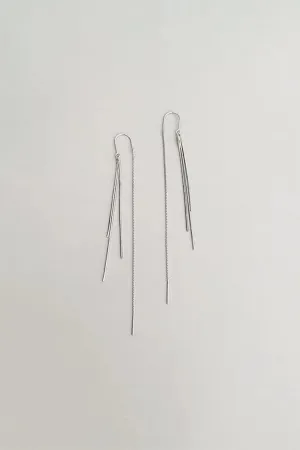Silver Tassel Drop Earrings