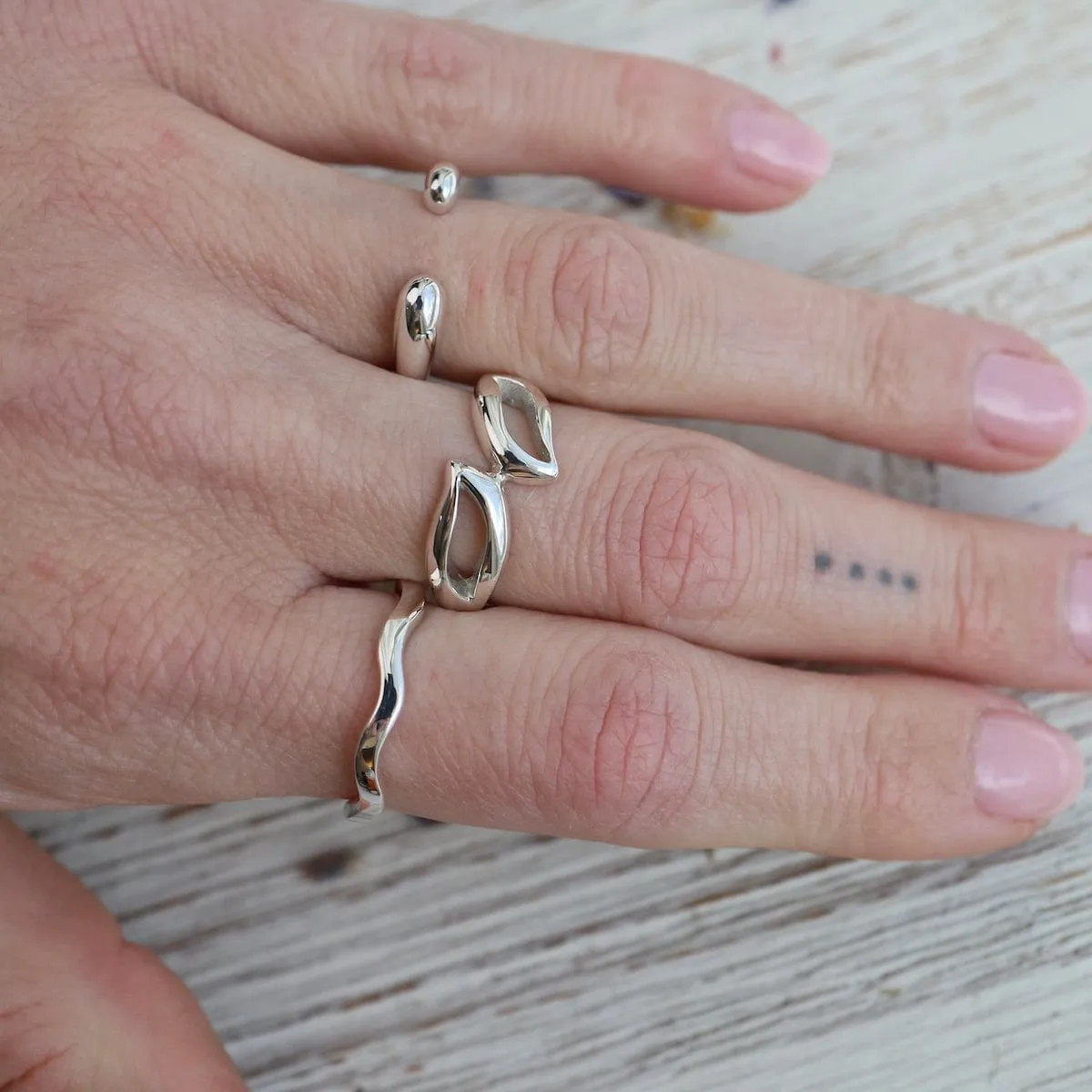 Smooth Silver Open Band