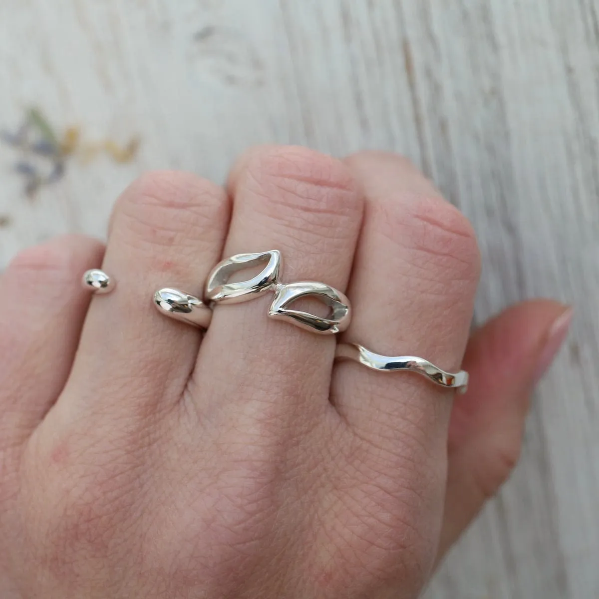Smooth Silver Open Band