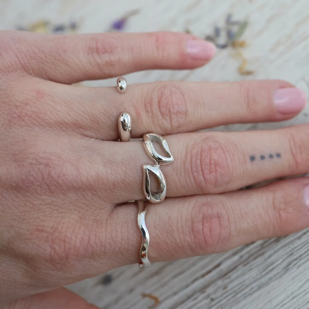 Smooth Silver Open Band