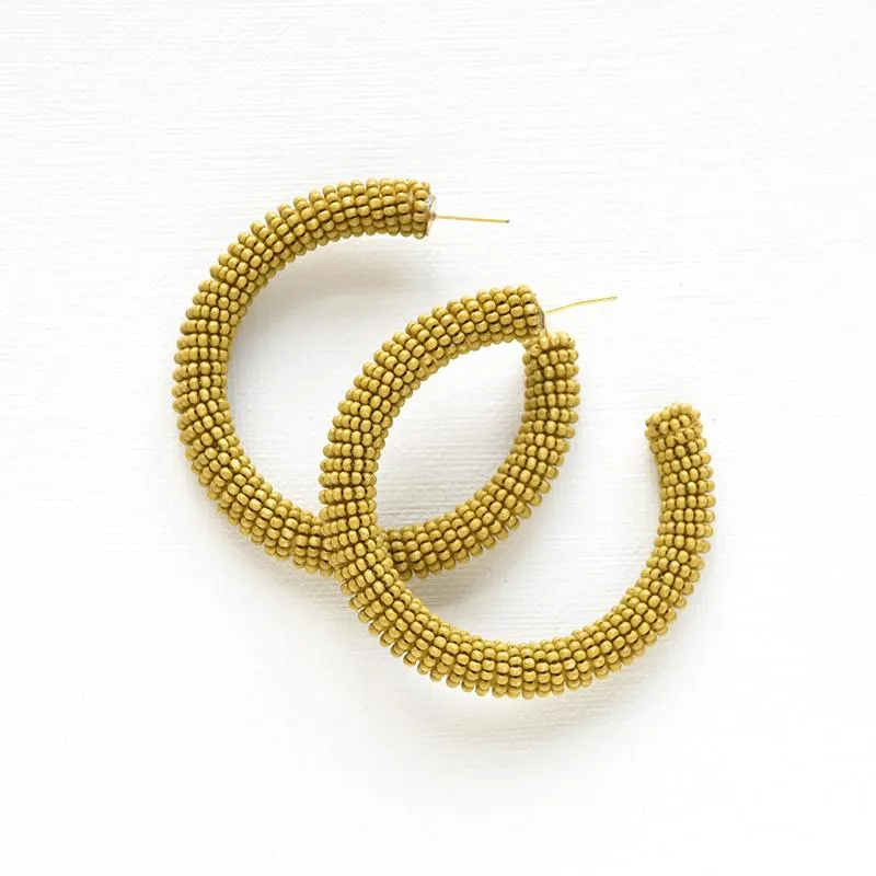 Solid Beaded Hoops