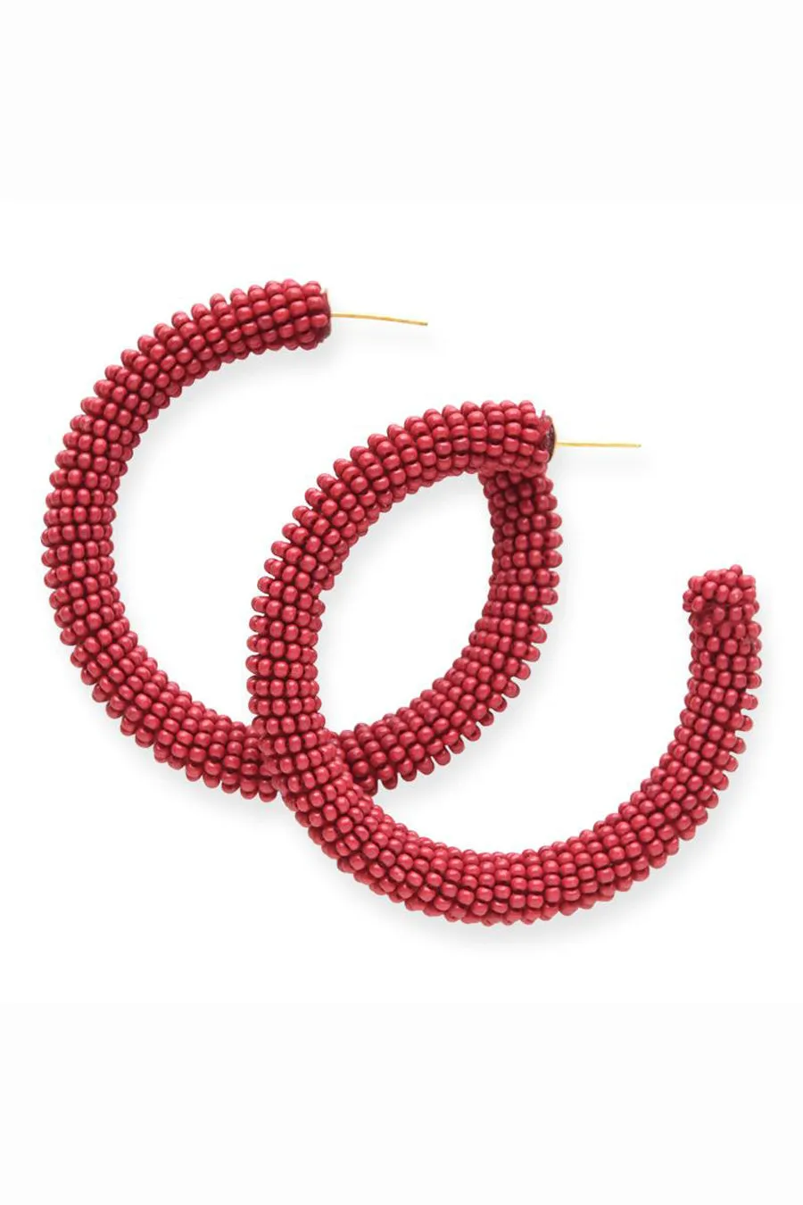 Solid Beaded Hoops