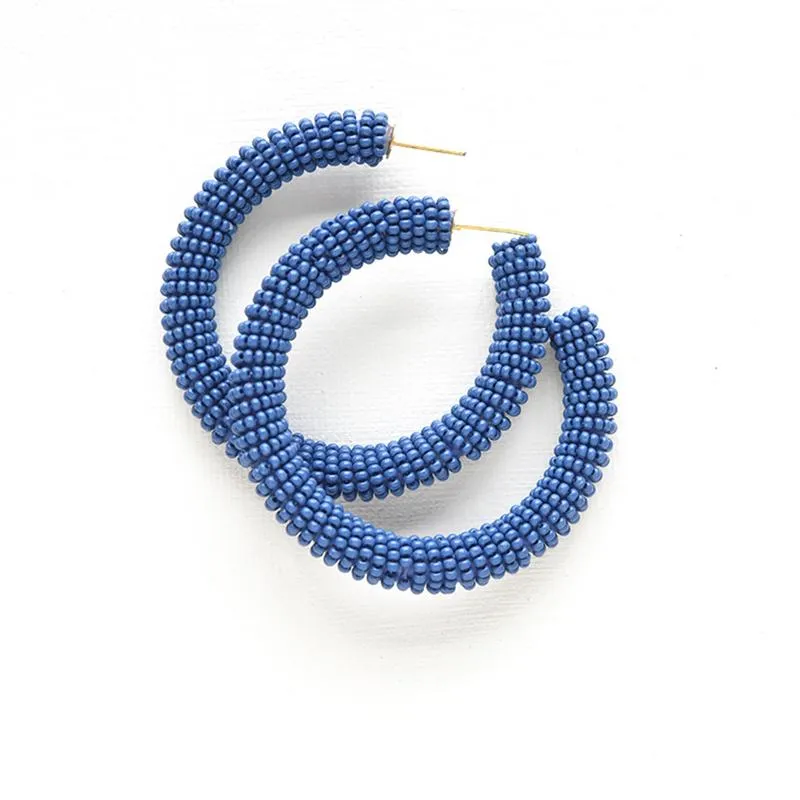 Solid Beaded Hoops