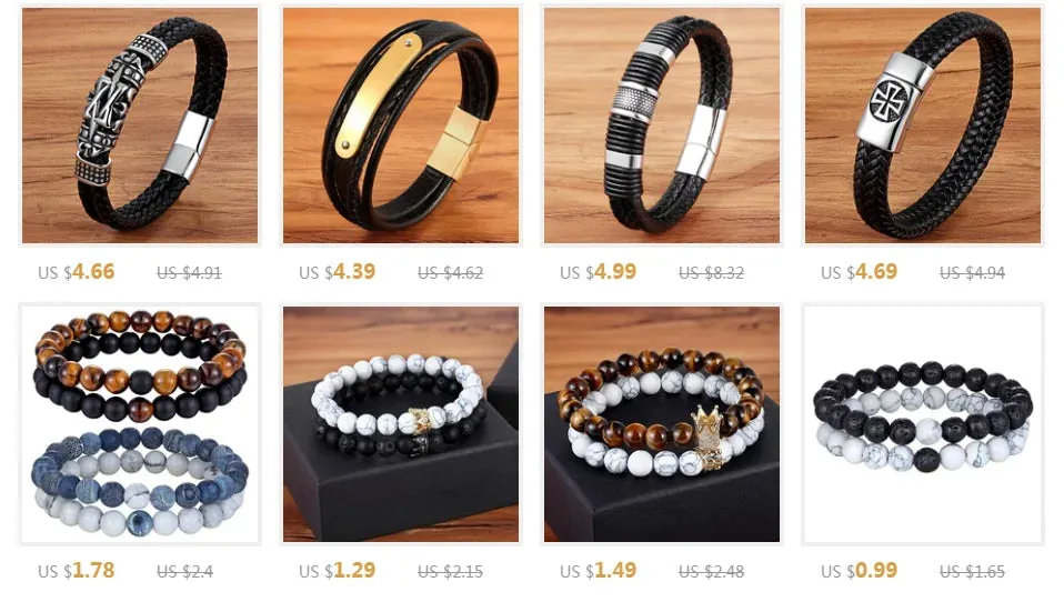 Stylish Double-Layer Woven Leather Bracelet for Men