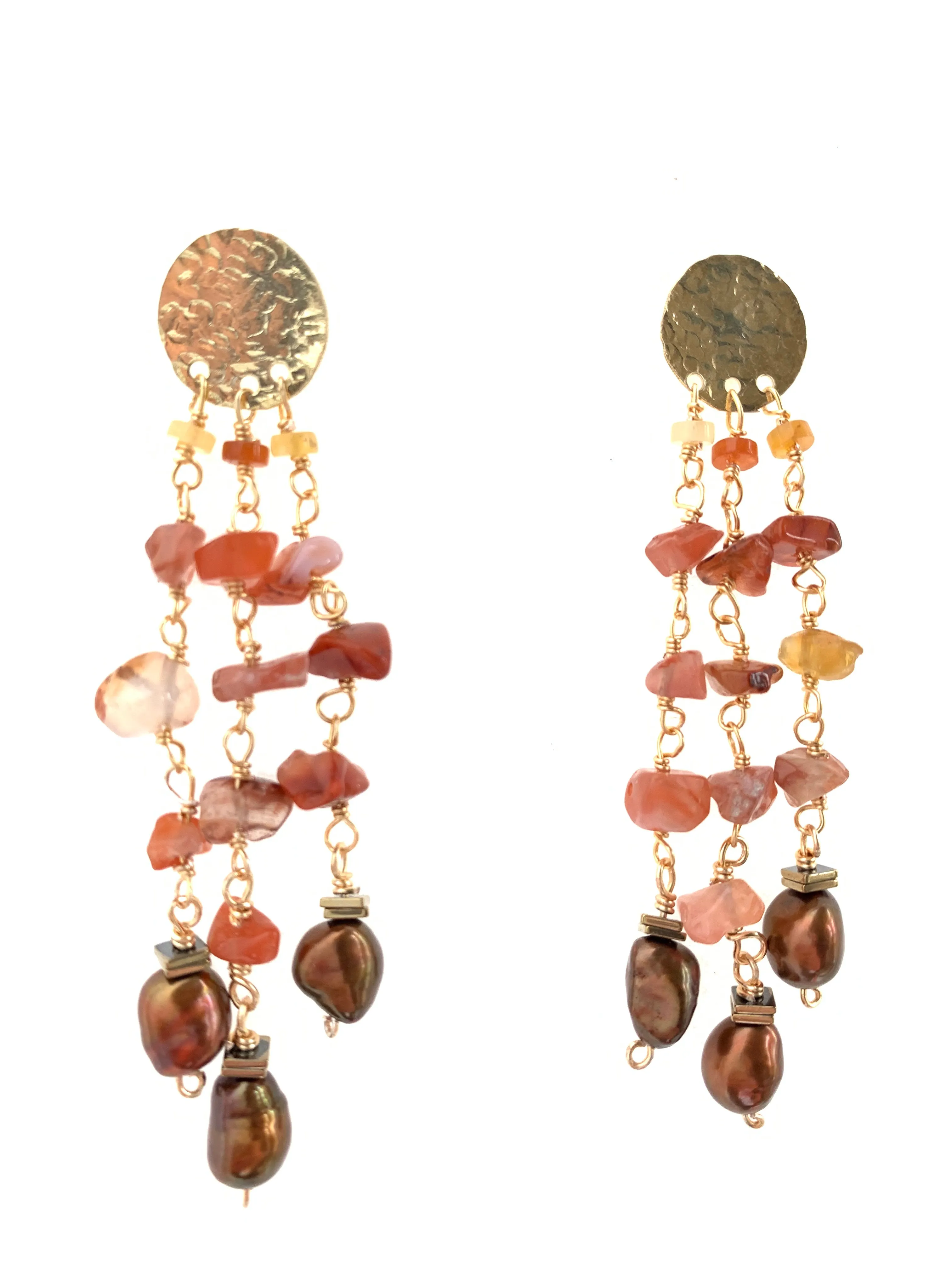 Swing earrings in Carnelian