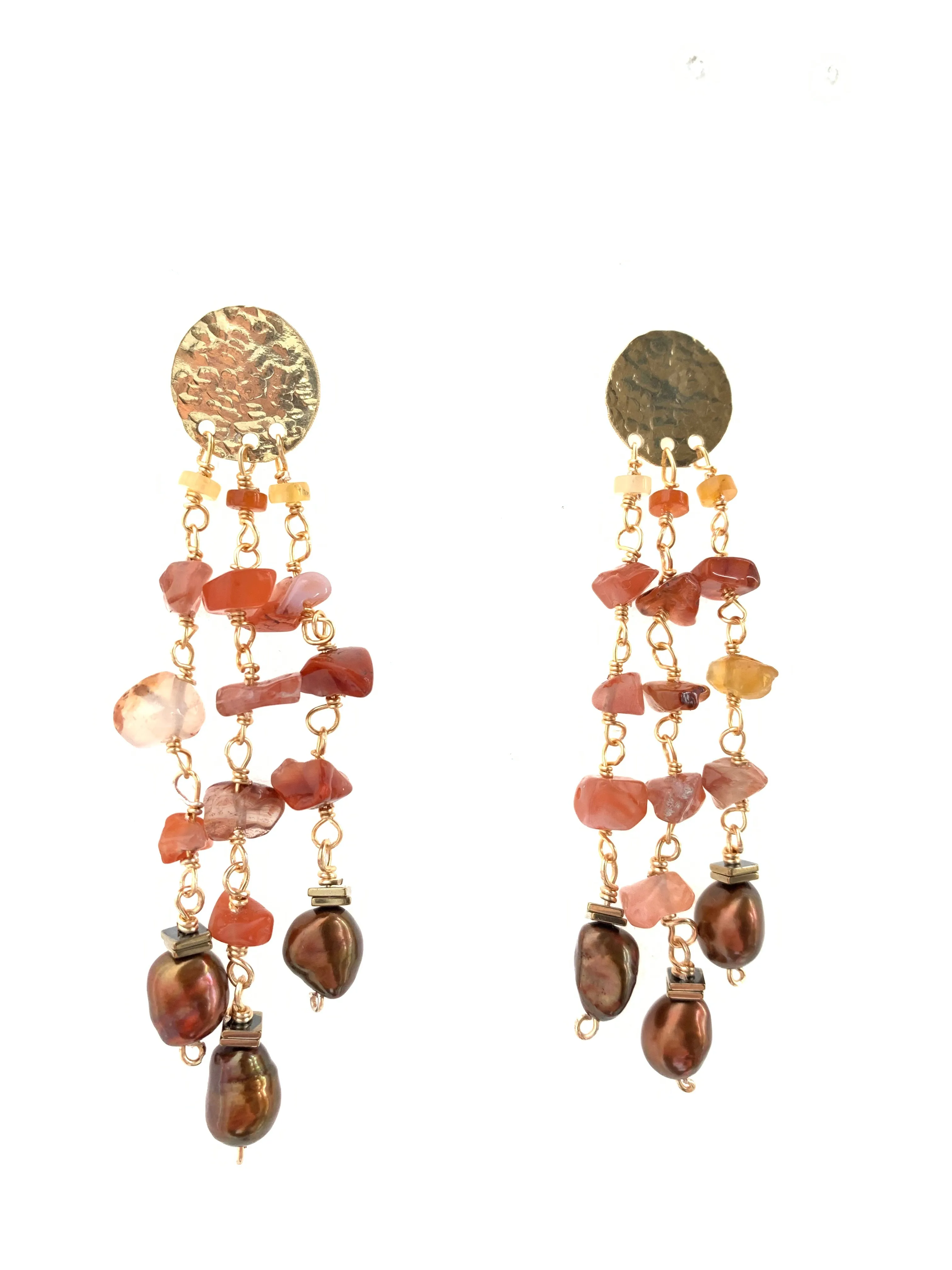 Swing earrings in Carnelian