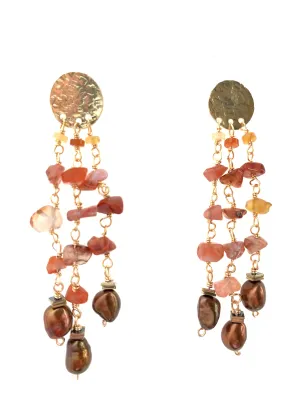 Swing earrings in Carnelian